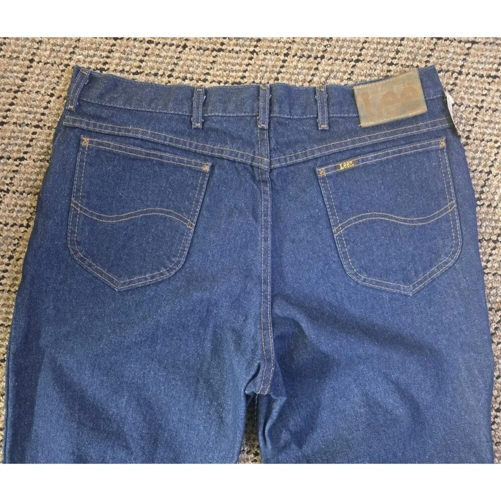 Vintage Lee Jeans Men’s Size 38x33 Dark Indigo Tapered Leg New USA Union Tag